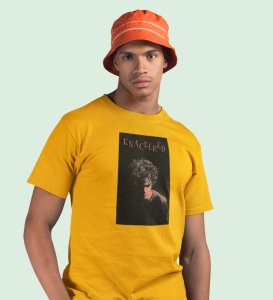 Conquered, Street Artistry: Yellow Trendy Front Graphic Oversized Tee - Men's Edition