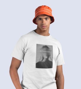 Astigmatism, White Bold Impressions: Front Printed Men's Oversized Tee - City Style Defined