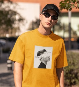 Agony Of Mind,Yellow Street Vibe: Front Printed Round Neck Tee - Men's Urban Statement