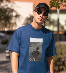 Unvigilant,City Pulse Chronicles: Blue Men's Trendy Front Print Tee - Streetwear Defined