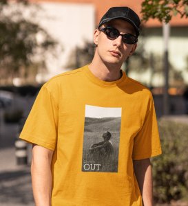Unvigilant,City Pulse Chronicles: Yellow Men's Trendy Front Print Tee - Streetwear Defined