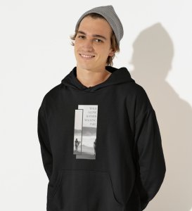 Real Talk Real Walk byBlack Urban Vibes: Front Printed Oversized Round Neck Hoodies - Men's Street Style