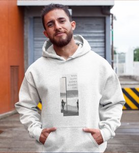 Real Talk Real Walk byWhite Urban Vibes: Front Printed Oversized Round Neck Hoodie - Men's Street Style