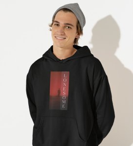 Solitary,Black Urban Explorer: Stay on Trend with Front Printed Round Neck Hoodies