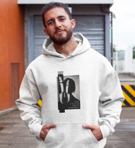 No Love No Hope, Statement Piece:White Stylish Front Graphic Oversized Hoodie for Men