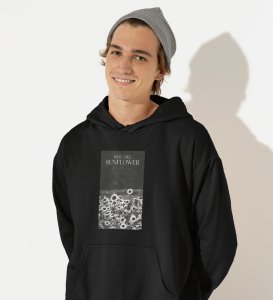 Wildflower, Casual Revolution: Unleash Style withBlack Trendy Front Print Hoodies for Men