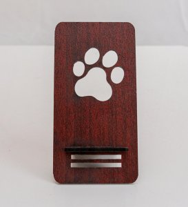 Wooden Handcrafted Dog paw And Phone Holder, Best For Desk Use Set Of 1