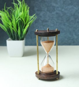 Unique Wooden Handcrafted Sand Hour Glass Clock, Best For Desk Use And Office Desk