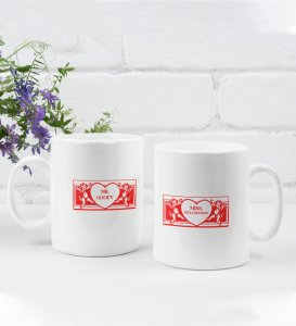 Mr Goofy/Mrs Well-Dressed Printed Couple Coffee Mugs