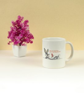 Bunny Loves carrot: Coffee Mug With Holding Hook,  Best Gift For Singles