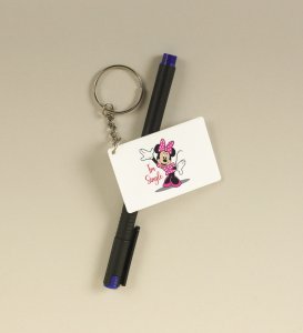 Favourite Cartoon Character  Printed Key-Chain With Holding Hook, Best Gift For Singles ( Pack of 2 )