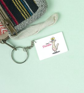 Cats Love Valentines: Attractive Printed Key-Chain, Best Gift For Singles ( Pack of 2 )