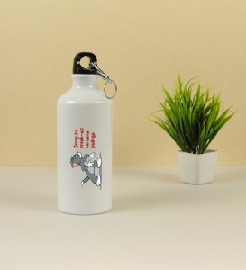 Jerry Is In Danger: Aluminium Sipper Bottle With Holding Hook, Best Gift For Singles