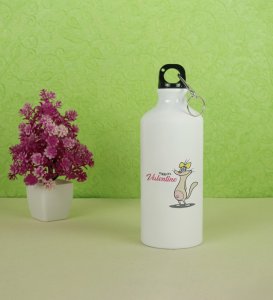 Cats Love Valentines: Attractive Printed Aluminium Sipper/Water Bottle, Best Gift For Singles