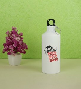 Love Is Insane : Printed Aluminium Sipper Bottle With Holding Hook, Best Gift For Singles