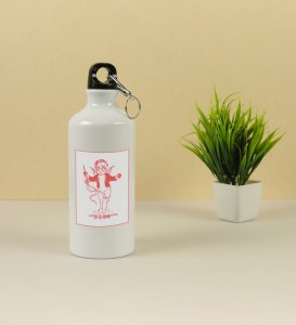 Love is Infinite : Printed Aluminium Sipper Bottle With Holding Hook, Best Gift For Singles
