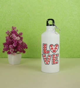 Pure Love: Attractive Printed Aluminium Sipper/Water Bottle, Best Gift For Singles
