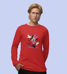 Favourite Cartoon Character Printed (red) Full Sleeve T-Shirt For Singles
