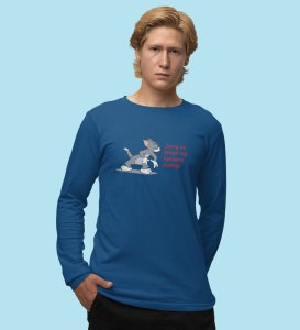 Jerry Is In Danger: (blue) Full Sleeve T-Shirt For Singles