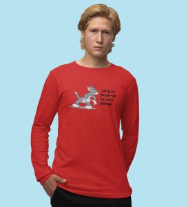 Jerry Is In Danger: (red) Full Sleeve T-Shirt For Singles