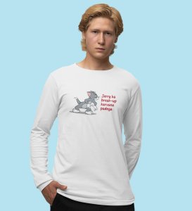 Jerry Is In Danger: (white) Full Sleeve T-Shirt For Singles