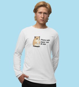 Little Hamster Wants Love: Attractive Printed (white) Full Sleeve T-Shirt For Singles
