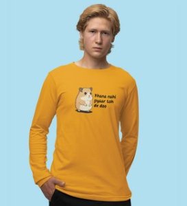 Little Hamster Wants Love: Attractive Printed (yellow) Full Sleeve T-Shirt For Singles