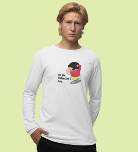 Valentine's Day Is Here: Printed (white) Full Sleeve T-Shirt For Singles