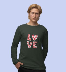 Pure Love: Attractive Printed (green) Full Sleeve T-Shirt For Singles
