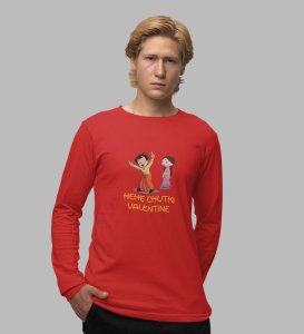 Happy Couples: Attractive Printed (red) Full Sleeve T-Shirt For Singles
