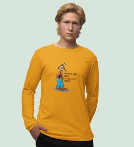 What's New? : Attractive Printed (yellow) Full Sleeve T-Shirt For Singles
