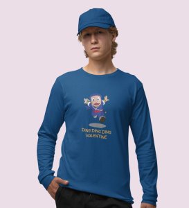 Valentine Ninja: Printed (blue) Full Sleeve T-Shirt For Singles
