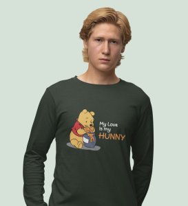 I Love Honey: Printed (green) Full Sleeve T-Shirt For Singles