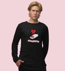 No Love No Pain: Sublimation Printed (black) Full Sleeve T-Shirt For Singles