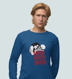 Love Is Insane : Printed (blue) Full Sleeve T-Shirt For Singles