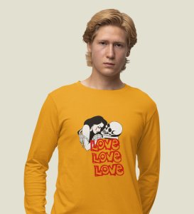 Love Is Insane : Printed (yellow) Full Sleeve T-Shirt For Singles