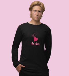 Te Amo: Sublimation Printed (black) Full Sleeve T-Shirt For Singles
