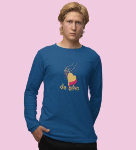 Te Amo: Sublimation Printed (blue) Full Sleeve T-Shirt For Singles

