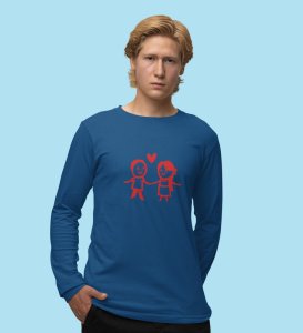 Couples In Love: (blue) Full Sleeve T-Shirt For Singles