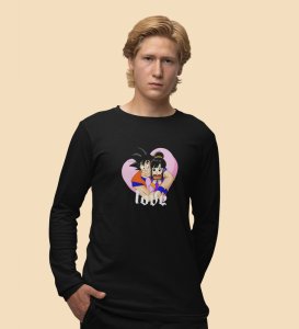 Love Is In Air: Attractive Printed (black) Full Sleeve T-Shirt For Singles
