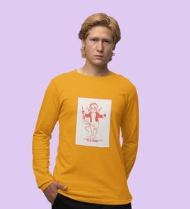 Love is Infinite : Printed (yellow) Full Sleeve T-Shirt For Singles