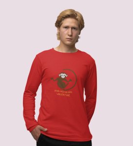 What Do We Do: Attractive Printed (red) Full Sleeve T-Shirt For Singles

