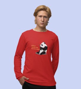 Alone Forever: Sublimation Printed (red) Full Sleeve T-Shirt For Singles
