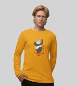 Valentine Is Already Here: Attractive Printed (yellow) Full Sleeve T-Shirt For Singles
