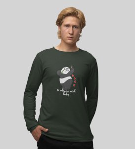 Valentine Is Already Here: Attractive Printed (green) Full Sleeve T-Shirt For Singles
