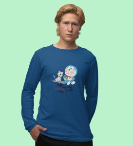 Cute Couples: Printed (blue) Full Sleeve T-Shirt For Singles
