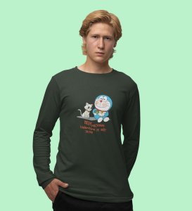 Cute Couples: Printed (green) Full Sleeve T-Shirt For Singles
