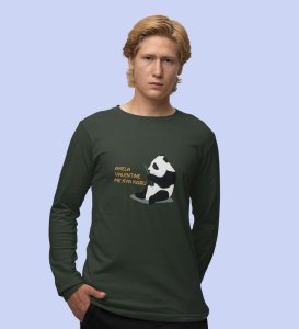 Alone Forever: Sublimation Printed (green) Full Sleeve T-Shirt For Singles

