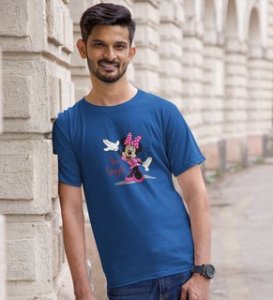 Favourite Cartoon Character Printed (Blue) T-Shirt For Singles
