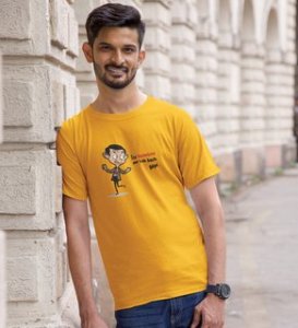 This Valentine I Am Safe: Sublimation Printed (yellow) T-Shirt For Singles
